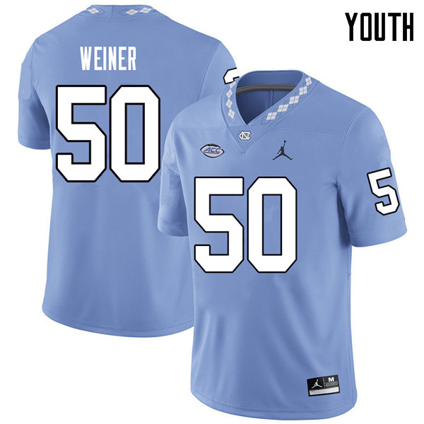Jordan Brand Youth #50 Art Weiner North Carolina Tar Heels College Football Jerseys Sale-Carolina Bl